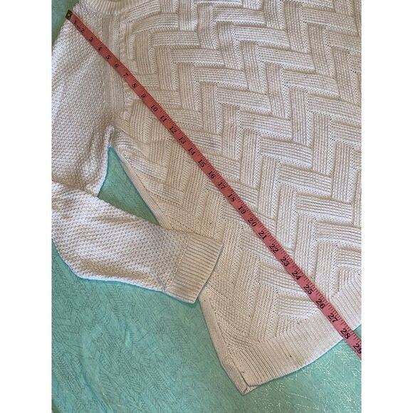 Sonoma Womens cream Lattice Knit Soft Long Sleeve Warm Winter Sweater XL - Picture 6 of 12